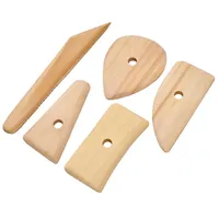 5Pcs Wooden Pottery Clay Sculpture Ceramics Tools Potters Rib Clay Figurines Molding Tool DIY Clay Ceramics Tools