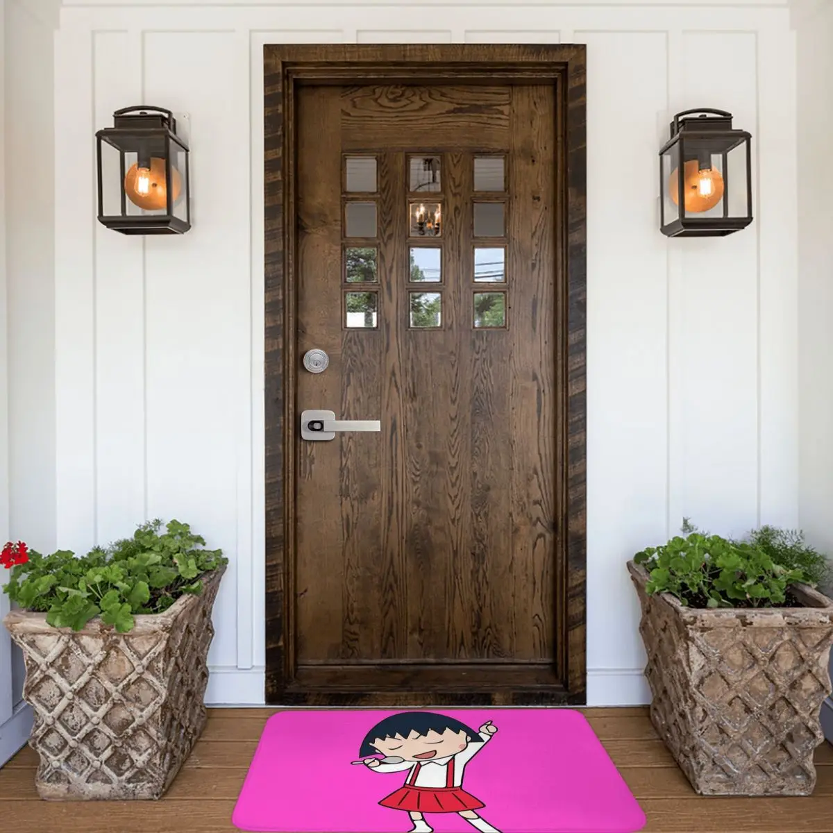 Chibi Maruko Chan Doormat Rug Carpet Mat Footpad Polyester Anti-slip Washable Entrance Kitchen Bedroom Balcony Toilet