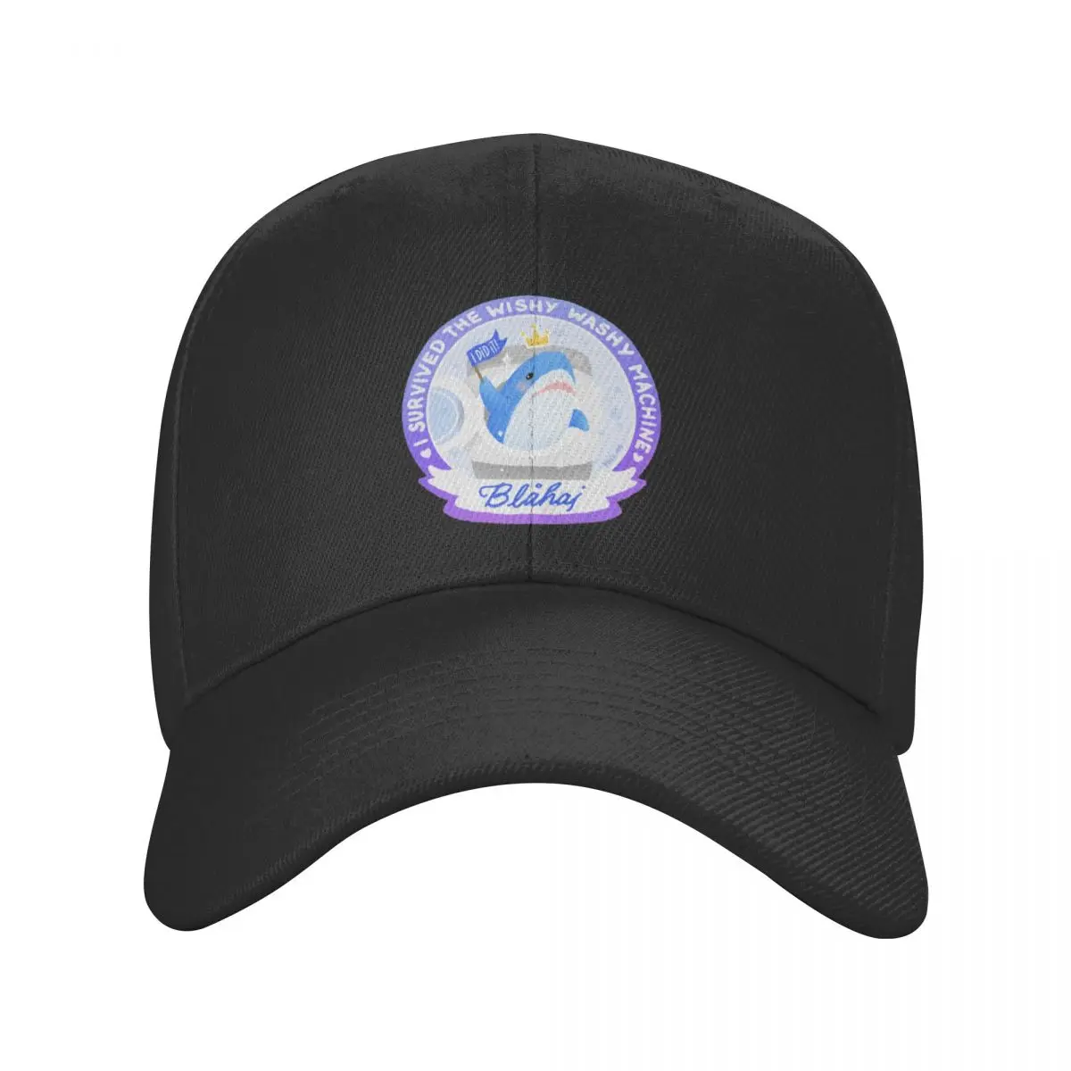 Blahaj: I survived the wishy washy machine Badge Baseball Cap dad hat Brand Man cap Beach Kids Hat Woman Hats Men's