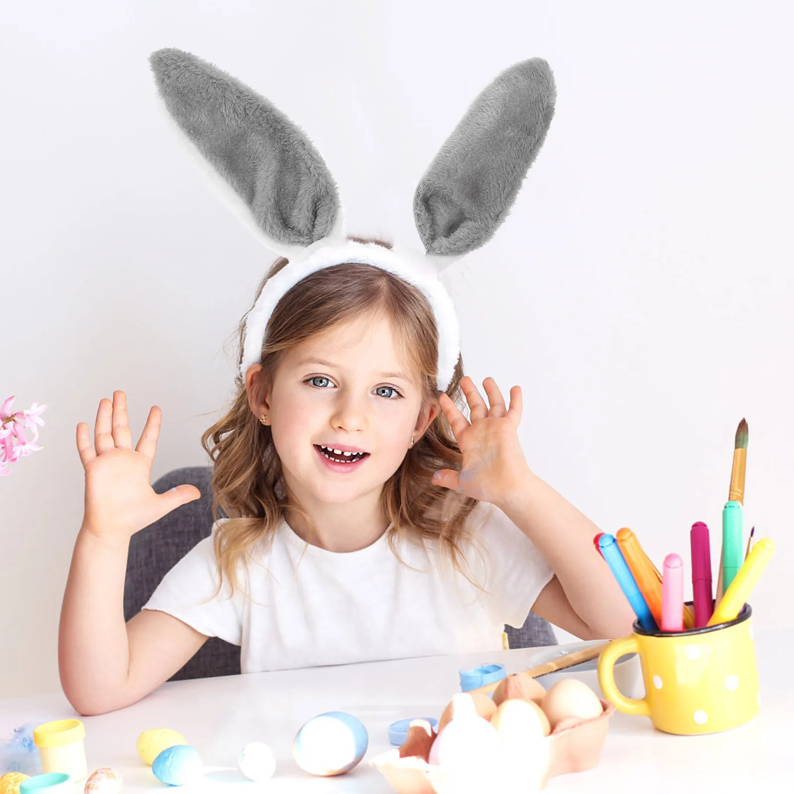 1세트 부활절 토끼 머리띠 스커트 세트 소녀 코스프레 파티 의상 유아 부활절 튜튜 드레스 사진 촬영 의상 축제 유니폼