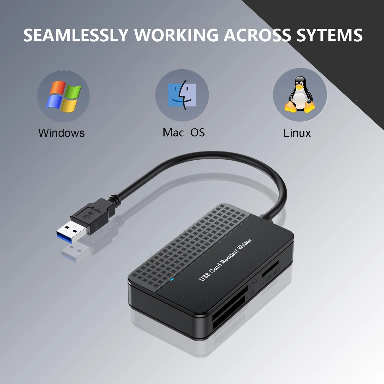 4 في 1 محول بطاقة فلاش USB 3.0 نوع C USB كاتب البطاقات USB 3.0 الذاكرة قارئ البطاقات الذكية 20 سنتيمتر كابل SD TF CF MS #6