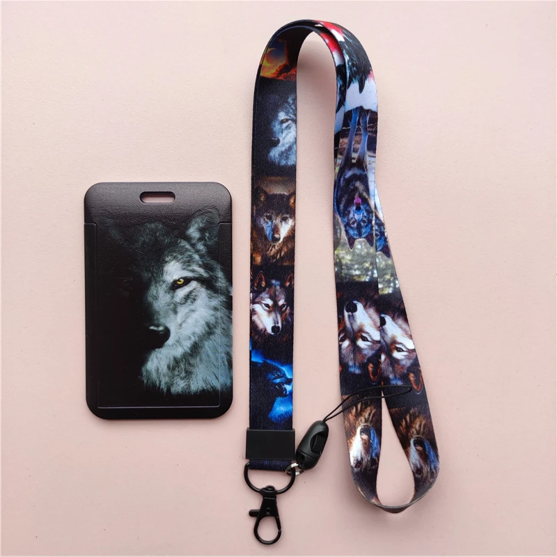Wölfe Muster Tier Lanyard Ausweis Kartenhalter Büroangestellter Karteninhaber Abdeckung Kreditkartenetui Kartenschutz Weihnachtsgeschenk – Detail 10