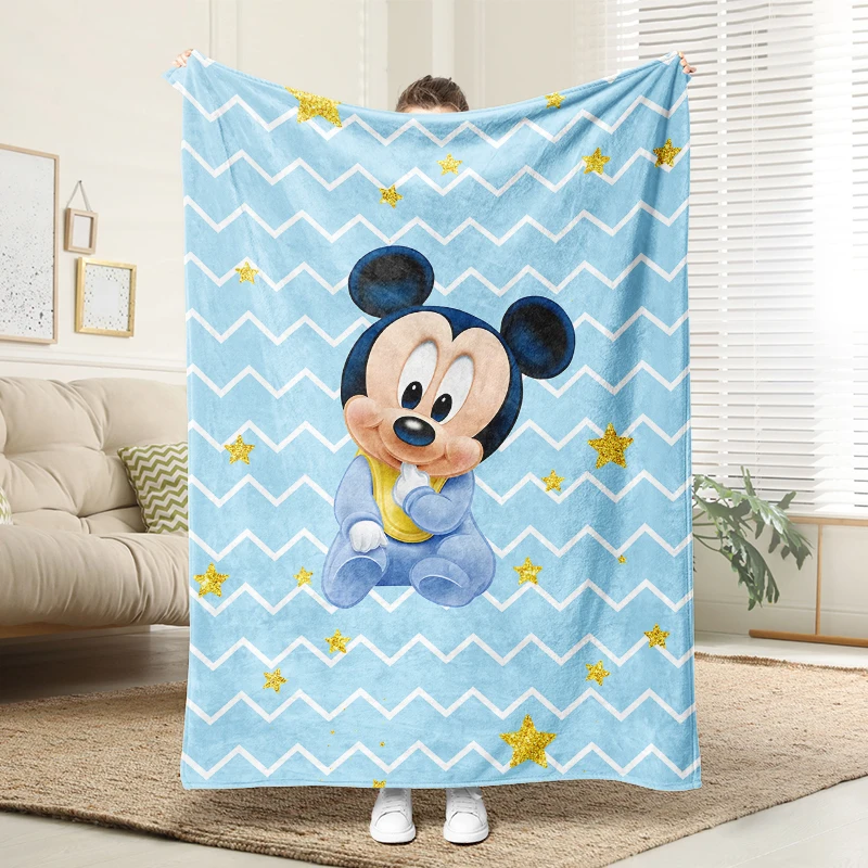 

Baby Mickey Flannel Blanket Fluffy Cozy Throw Children Adult Nap Blankets Soft Bedding Sofa Blanket for Party Home Decorations