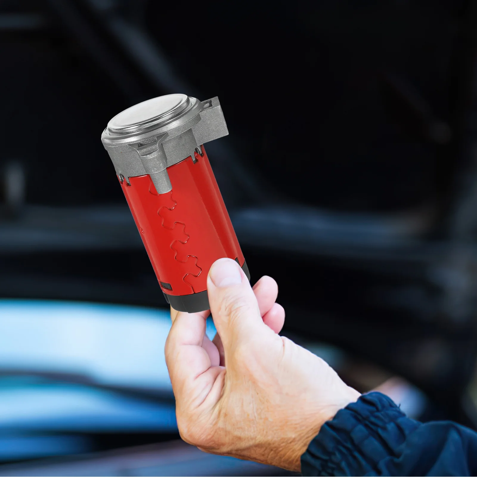 

12V Red Metal Air Compressor for Air Horn Durable Weather Resistant Replacement Pump for Car Motorcycle Truck 12V Compressor