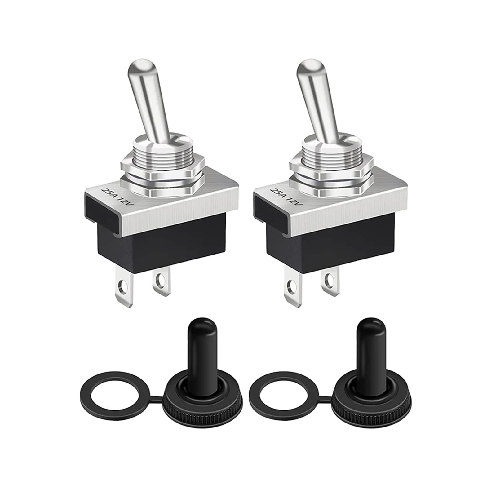 Equipment Toggle Switch With Waterproof Cap -25 85 12V 25A 2 Connector Button Type KN3D-101 On Off For Chemistry