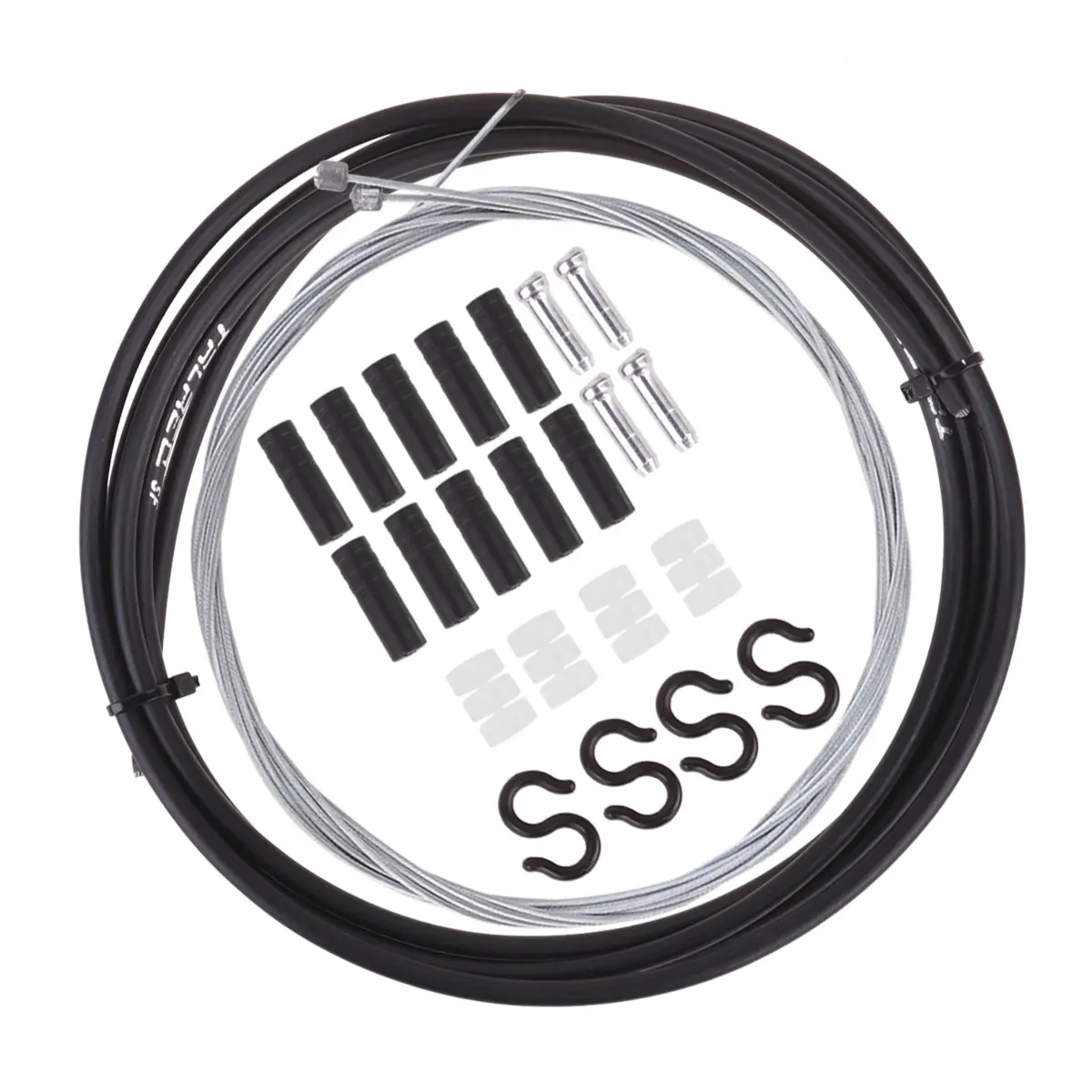 

1 комплект тормозных тросов переключения передач для горного и шоссейного велосипеда, высокопрочный, износостойкий, тормозная линия с фиксированной передачей (черный)