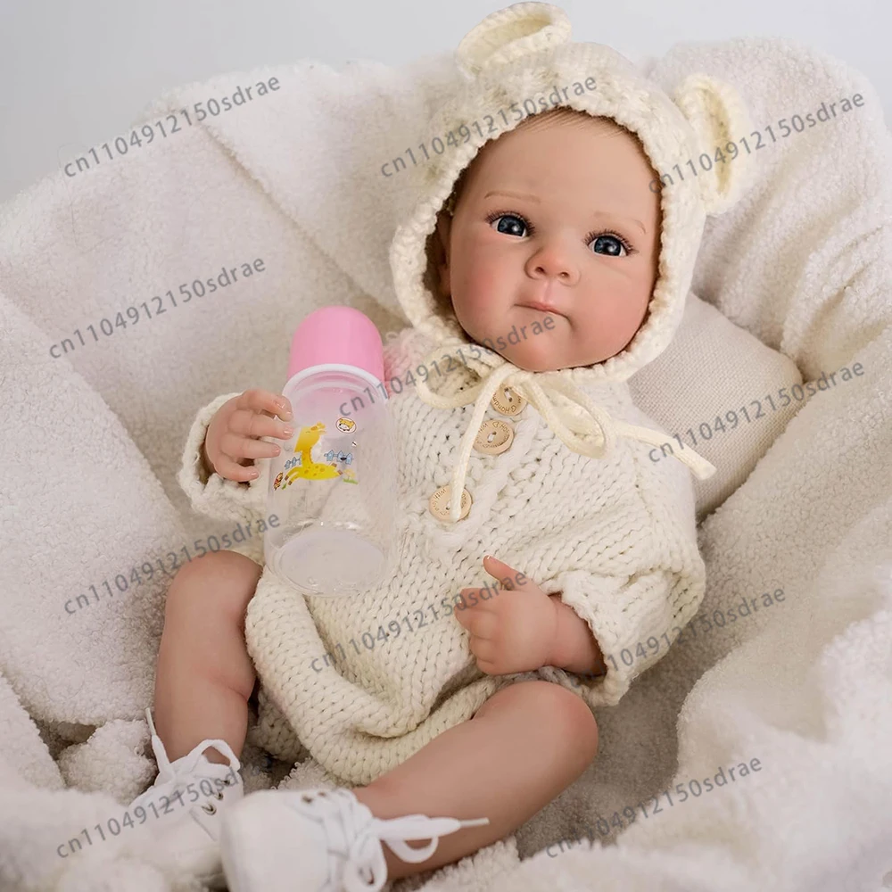 Poupées de bébé nouveau-né de 48 cm, corps entier en silicone vinyle, poupée réaliste, fille réaliste, déjà peinte comme une vraie petite fille