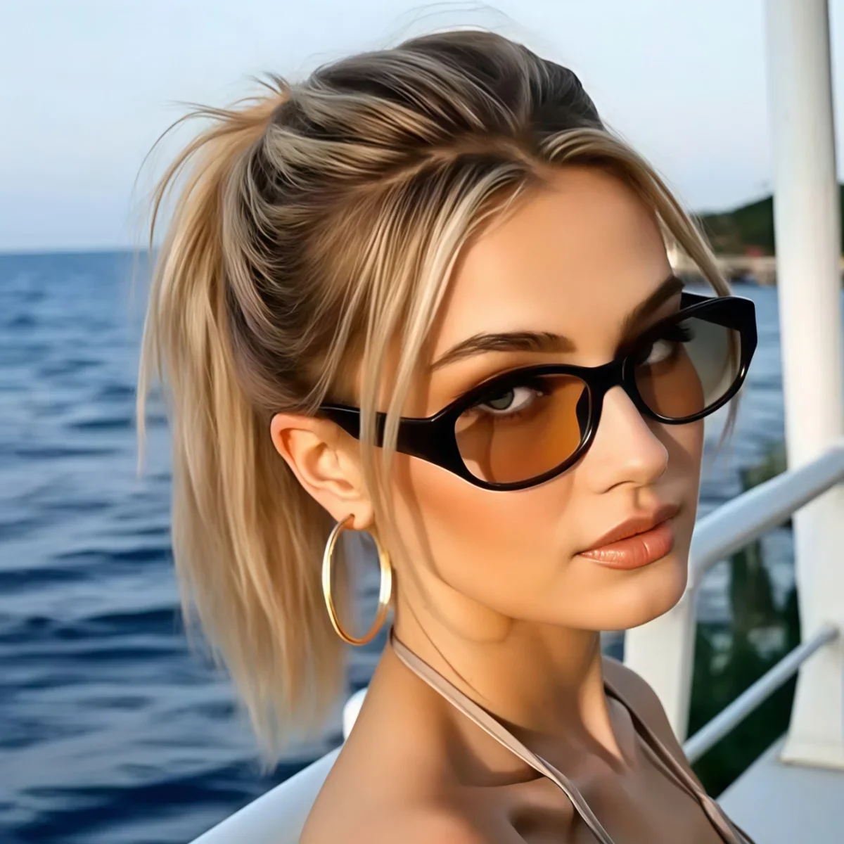 5Pcs Multi-Color Sunglasses Set, Stylish Frames Suitable for Various Outfits, Perfect for Fashionable Street Photography