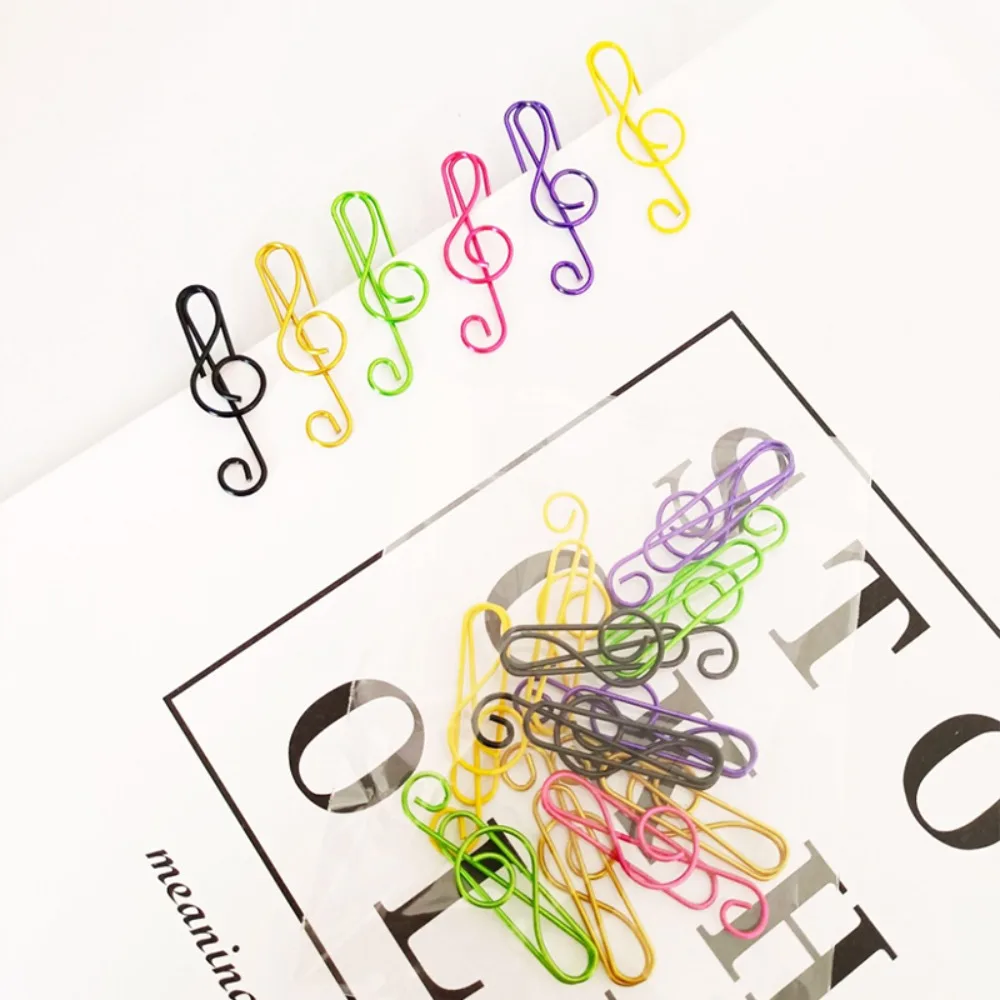 

20PCS/Set Music Note Music Shape Paper Clips Metal Durable Music Note Metal Paper Clips Creative Stationery