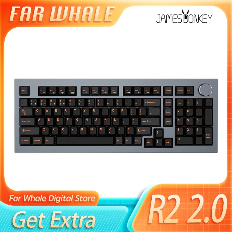 James Donkey R2 2.0 Mechanical Keyboard 3 Mode Wireless Keyboard Aluminum Alloy Hot Swap Gaming Keyboards Constom Pc Accessories