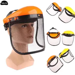 Household Garden Grass Trimmer Safety Helmet Hat With Full Face Mesh Visor For Logging Brush Cutter Forestry Protection Tool New