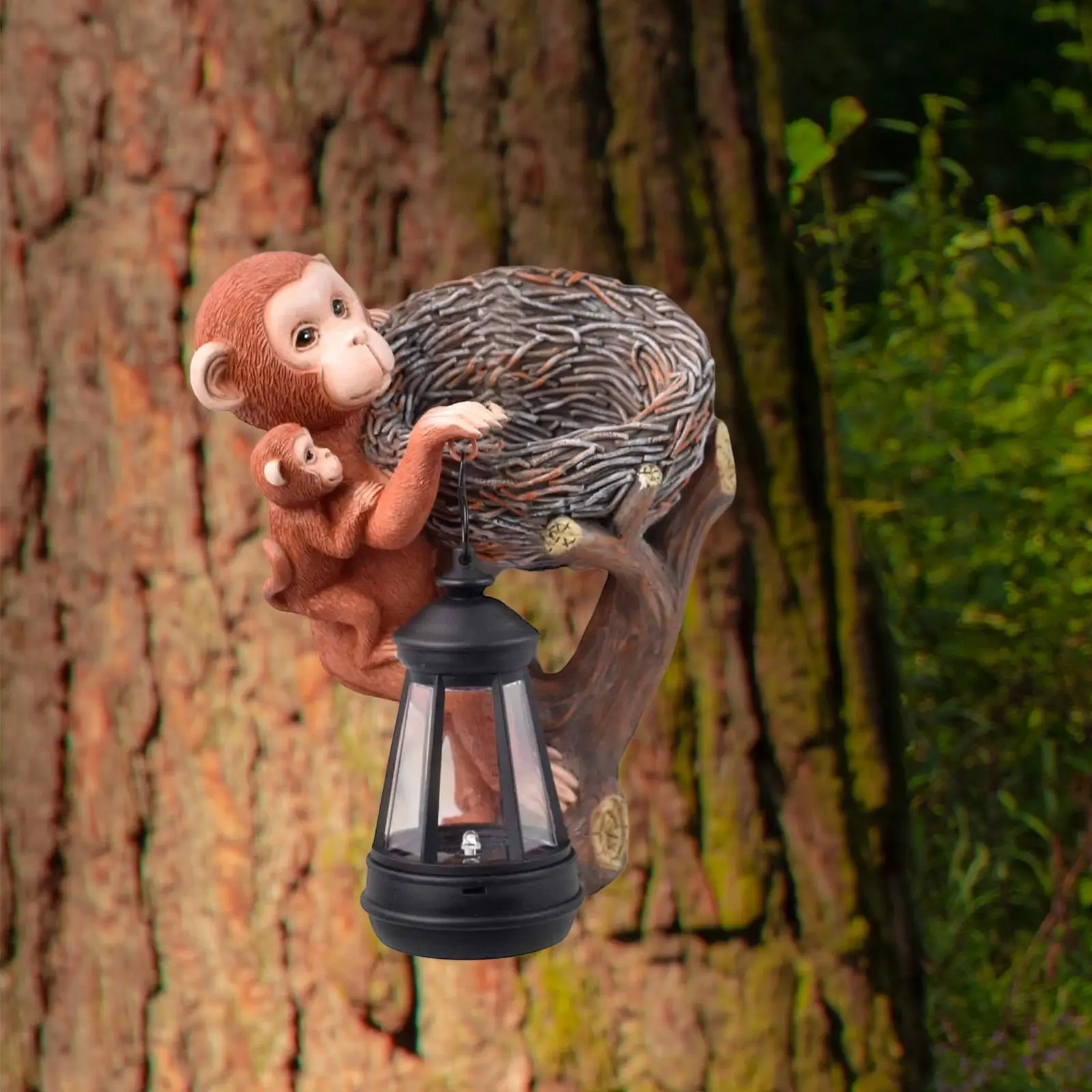 

Статуя обезьяны на солнечной энергии, скульптура, украшение из смолы для домашней дорожки, патио