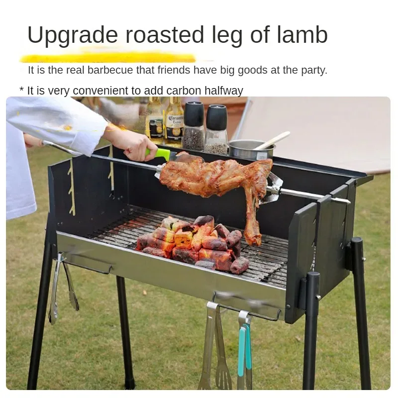 

Barbecue Oven Household Barbecue Grill Outdoor Smokele ss Charcoal Co urtyard BBQ Portable Barbecue Oven Supplies Tools