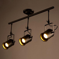 Loft LED Track Lamp Nordic Retro American Industrial LED Spot Lamp Black Ceiling Light Vintage Spot Light Wall Sconce