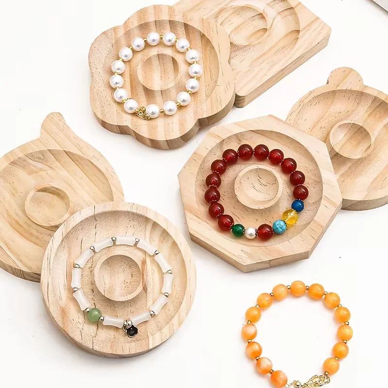 1pc DIY Wooden Beading Design Board Suitable For Jewelry Making Bracelets Necklaces Crafts Tray Practical Display