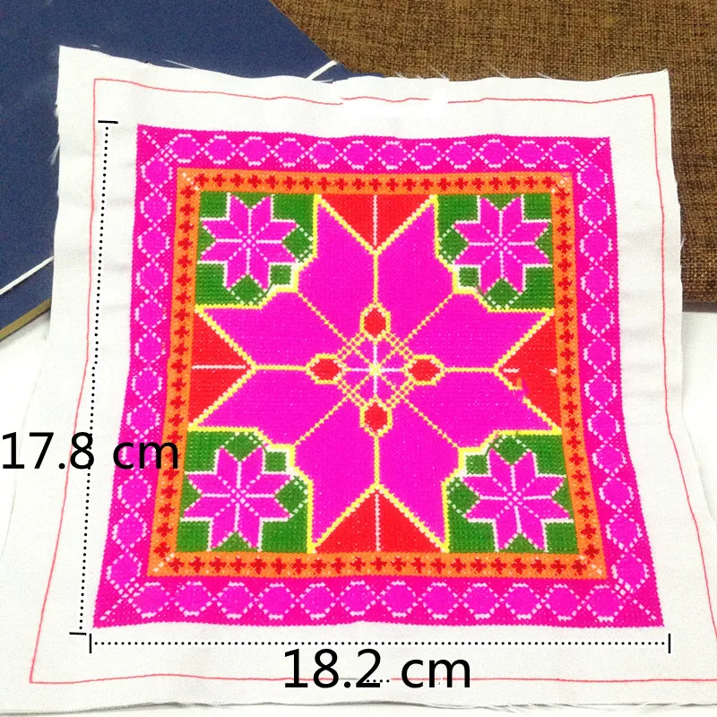 1pcs Ethnic Satin Fabric Embroidery Patch Cloth Jeans Bag Applique Trim Boho DIY Sewing Accessory