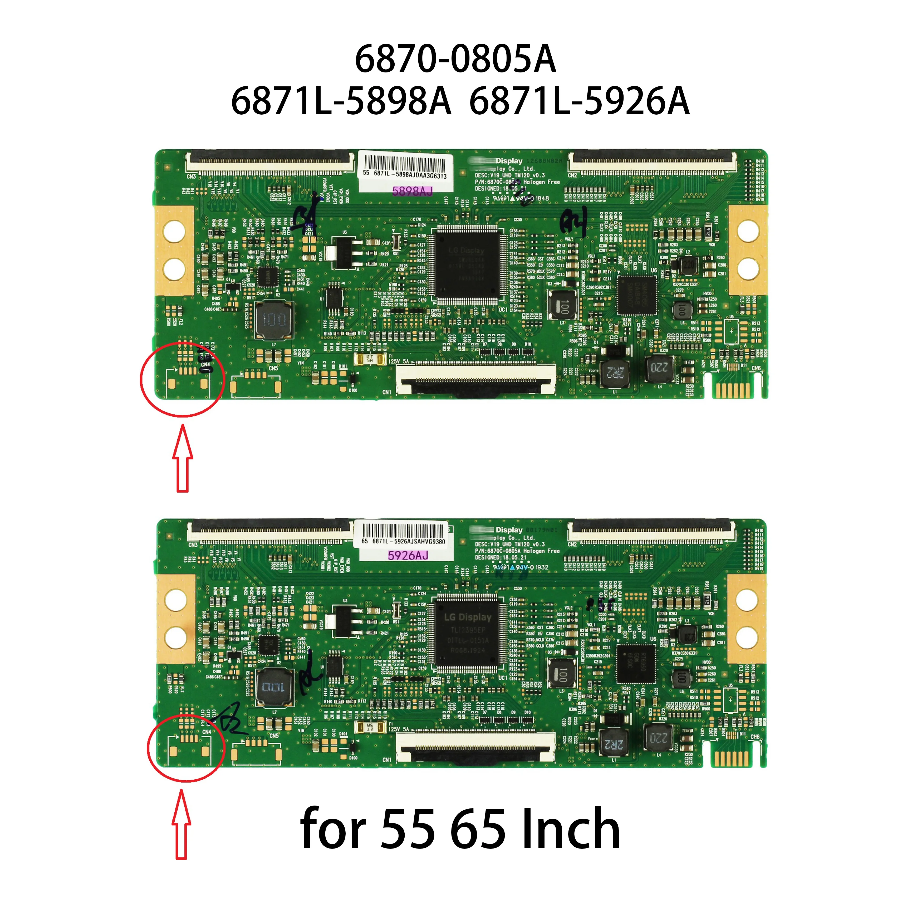 

Оригинальная логическая плата 6870C-0805A 6871L-5926A 6871L-5898A v19_uhd_tm120_0.3 для 3,5-дюймовой телевизионной платы T-con без белого разъема