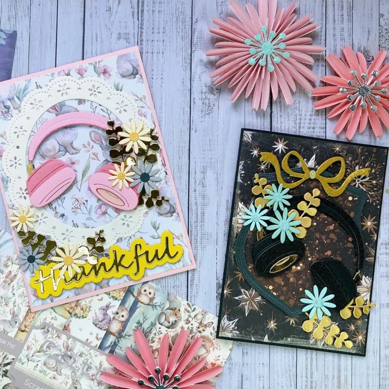 Earphones Metal Cutting Dies Stencils for DIY Scrapbooking/album Decorative Embossing DIY Paper Cards