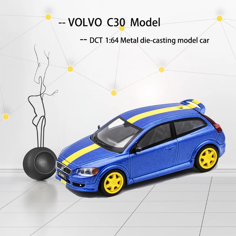 

1/64 Car Model Alloy Diecast Toy LL017 VOL C30 Style Racing Stripes Classical Cars Model Vehicle Toys Collection Decoration