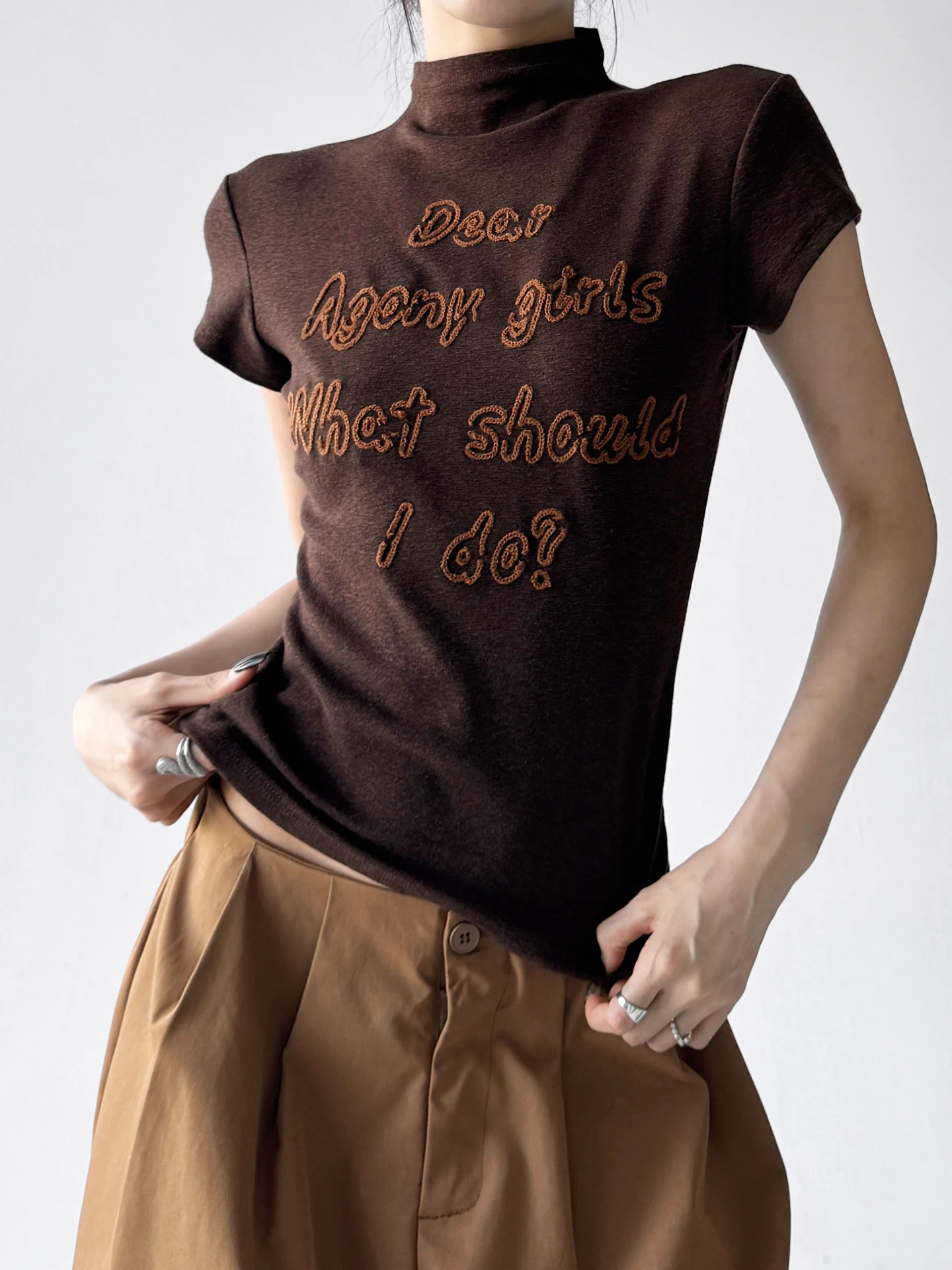 Slim Fit mid Ne ort Sve Camiseta Mujer Faion Casual Sle Capa base versátil irt para desplazamientos y uso diario