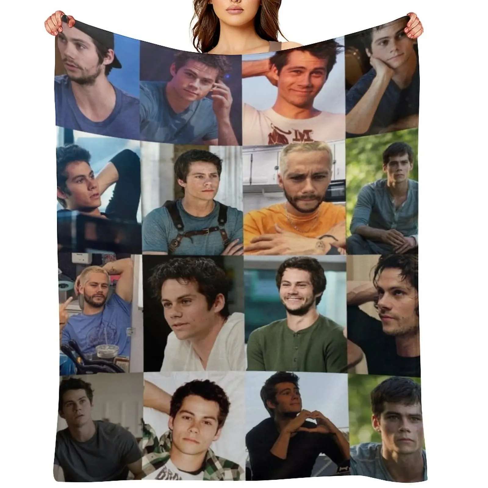 

Dylan Obrien Collage Throw Blanket Hair Blankets Sofas Of Decoration Luxury St Multi-Purpose Blankets