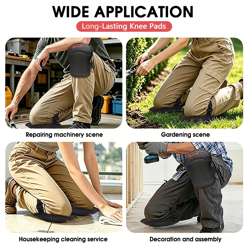 Jakah Knee Pads, Strong Straps, Flooring Knee Pads, Knee Pads for Gardening and Soft Knee Pads, with Adjustable Straps