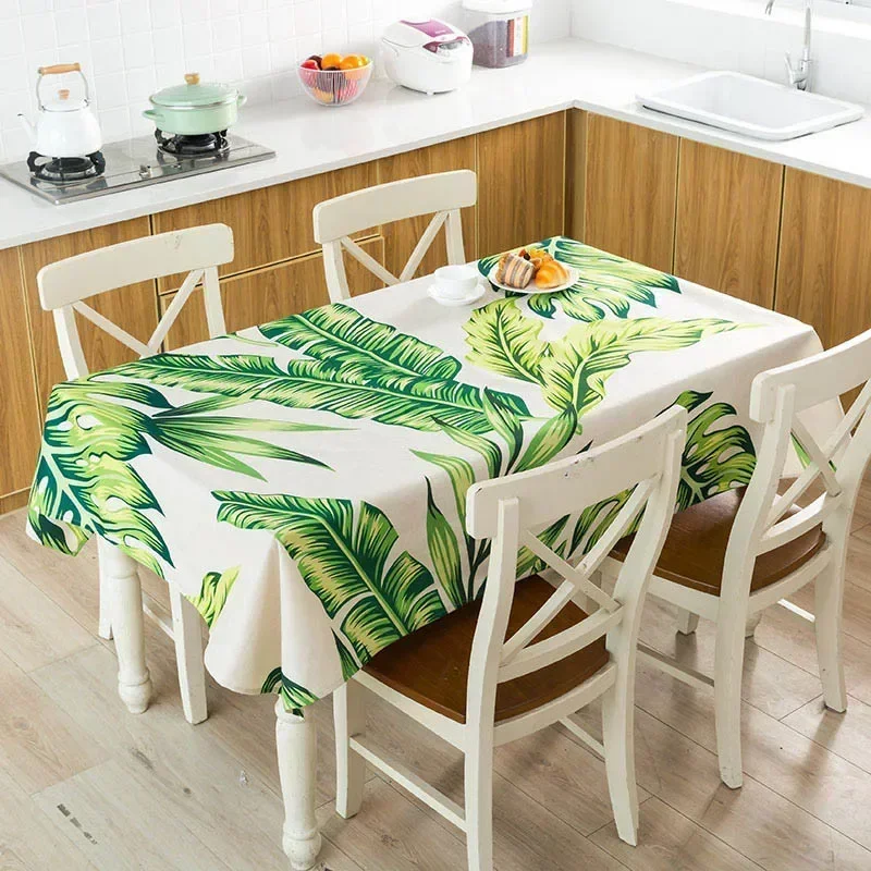 

Tropical Green Plant Palm Leaf Monstera Flower Rectangular Tablecloths Table Cloth for Dining Table Wedding Decoration