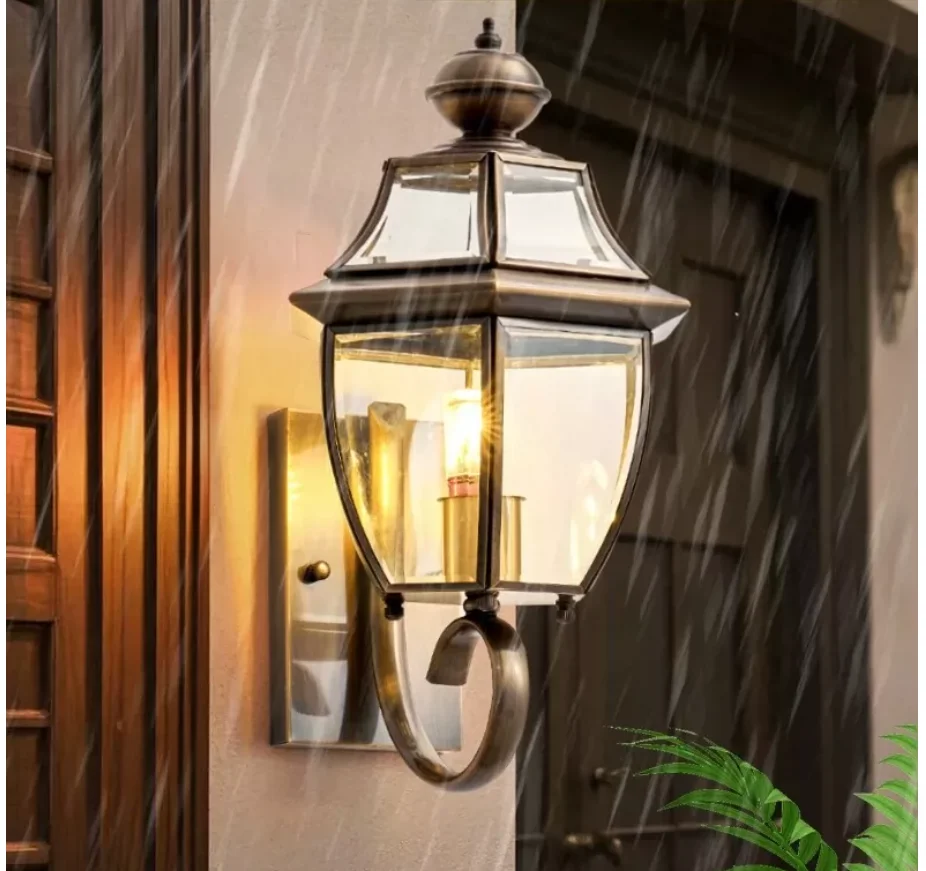 Copper Glass Wall Lamp Outdoor - Outdoor Lighting Up And Down 评论和价格