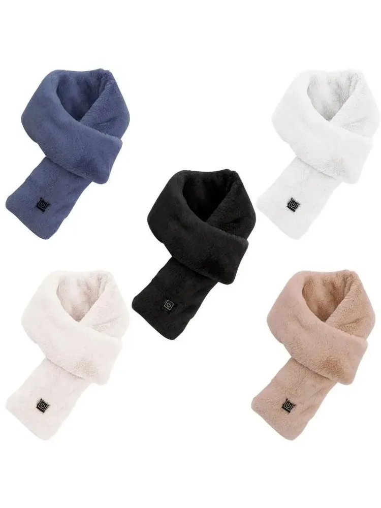AliExpress NONE USB Winter Warm Heating Scarf Three-gear Temperature Control Heated Scarf Neck Plus Velvet Wrap Warmer For Outing Cycling