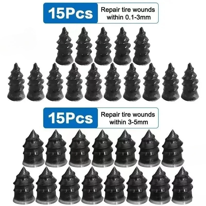 20/30/Pcs Tire Repair Screw Kit Puncture Plug Set with Screwdriver for Car Motorcycle Bike Tubeless Tire Emergency Flat Fix Too