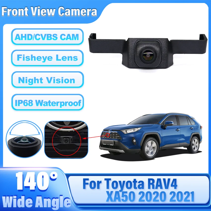 

1080 × 720P AHD 140 градусов CCD Автомобильная камера переднего вида для Toyota RAV4 XA50 2020 2021, парковочная камера ночного видения, водонепроницаемая, Full HD