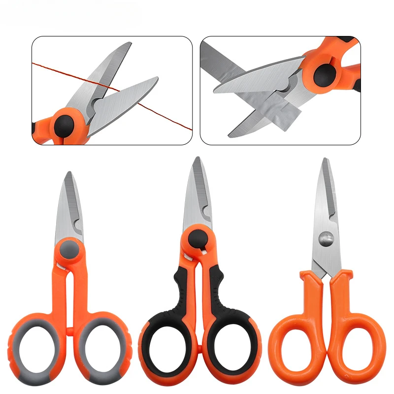 1pc Stainless Steel Fishing Scissor Accessories Electrician Portable Scissors Plier Cut  Lure Carp Fishing Tools
