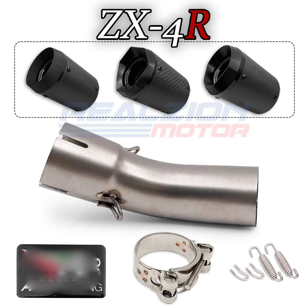 BDJ ZX4R 2023 Exhaust Pipe Motorcycle Exhaust Slip-On Pipe Middle Link Pipe Set For KAWASAKI Ninja ZX-4R ZX-4RR ZX4RR