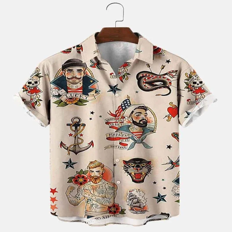 

Sailor and Anchor Hawaiian Shirt 3D All Over Printed Hawaiian Shirt for Men and Women Casual Shirt Unisex