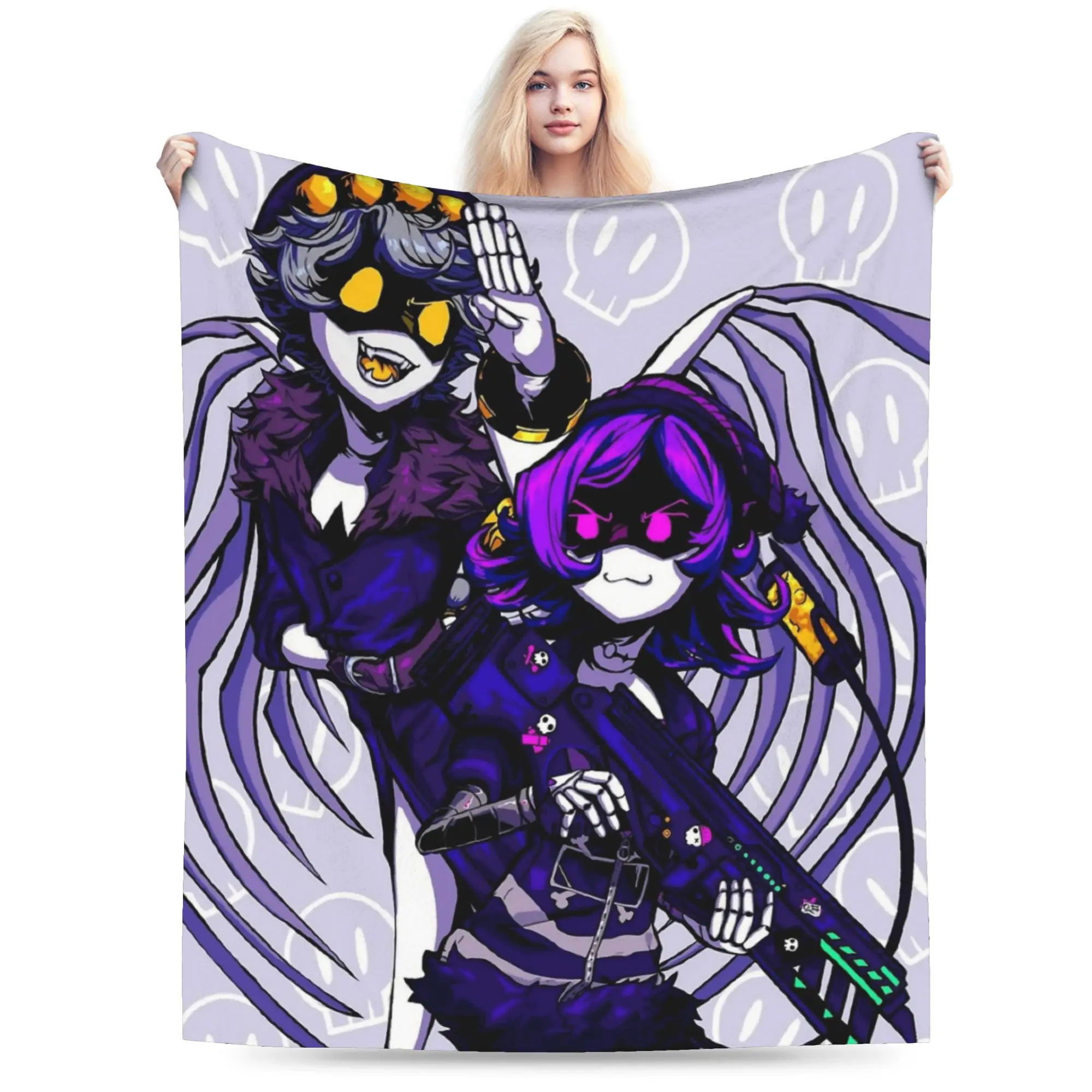 Murder Drones TV Series Throw Blanket for Couch Uzi Doorman Fuzzy Soft Plush Blanket 50x60 Inches Multi-size Bedspread