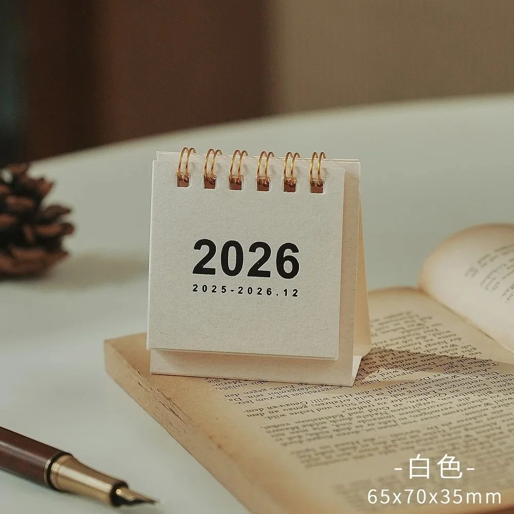 2026 أسلوب بسيط الإنجليزية أجندة مكتبية صغيرة عرض مكتبي تقويم محمول سطح المكتب الديكور مذكرات اليدوية