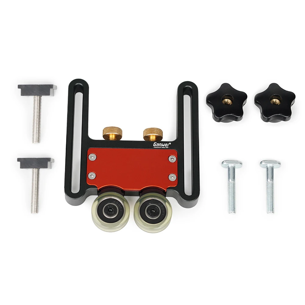 Table Saw Clear Cut Press Aluminum Alloy Precision Stock Guides Adjustable Bearing Roller Feeder T-Tracks for Table Saw Band Saw