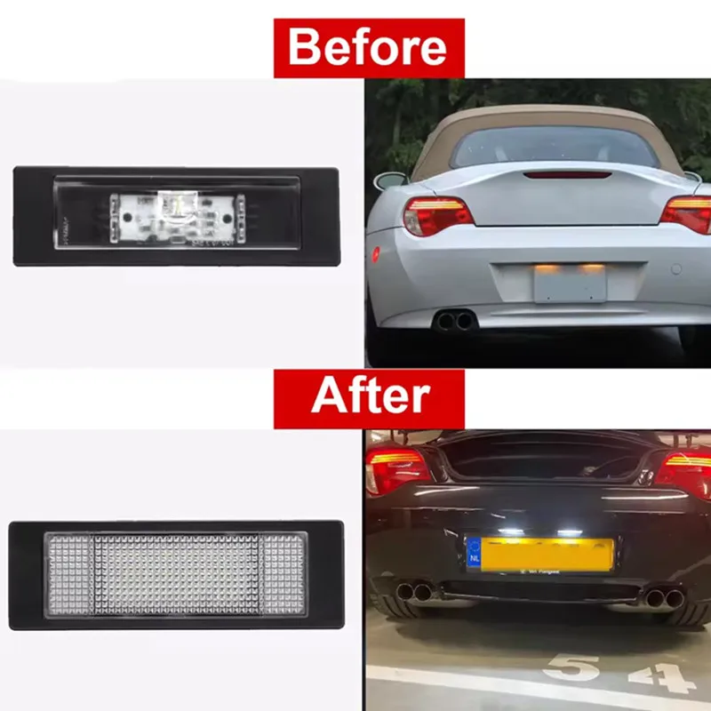 2pcs CANbus Error Free LED Rear Number Plate Light Lamp For BMW 1 Series E81 E87 E63 E64 M6 E85 E86 Z4 F12 F13 For MINI R60 R61