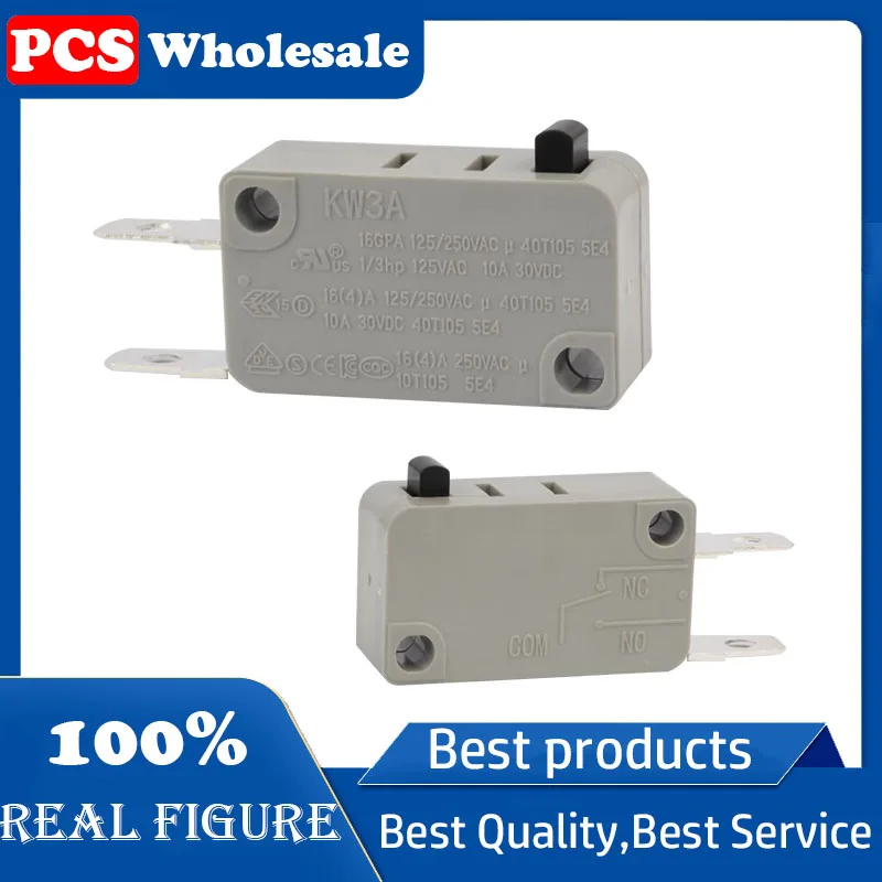 Silver dot microswitch KW3A small self-resetting travel limit 16A water pump high-pressure valve pin 2 normally closed