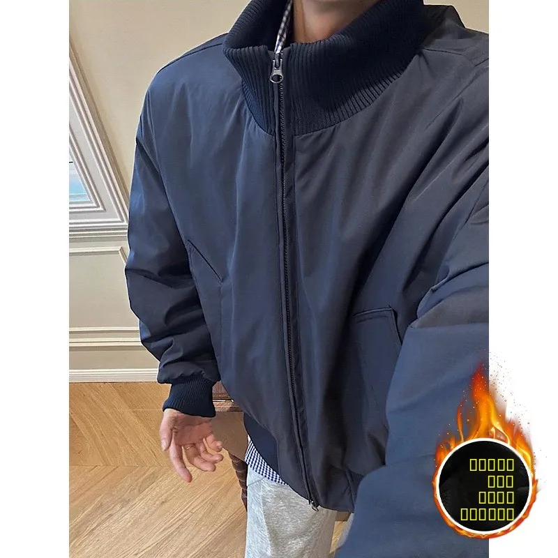 

Retro American Sle Thiened Cotton Flight Jaet Men's Winter Bomber Ball Game Coat Stand Fit Casual Outerwear