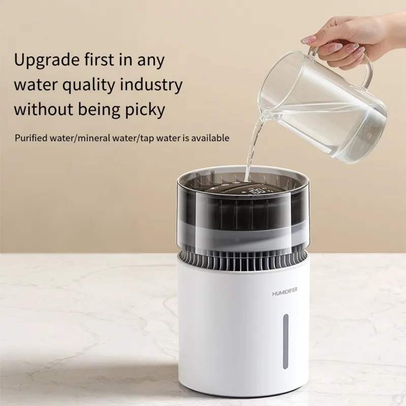 Removable Humidifier With Negative Ion Air Purification, USB& Car Power, Mist-Free Operation, 3+ Outlet Design