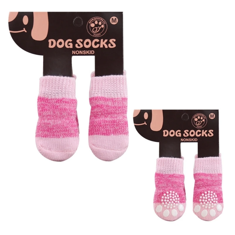 2-Pairs Dog Household Socks Pet Hardwood Floor for Hot Pavement Outdoor Booties Socks Lightweight Booties