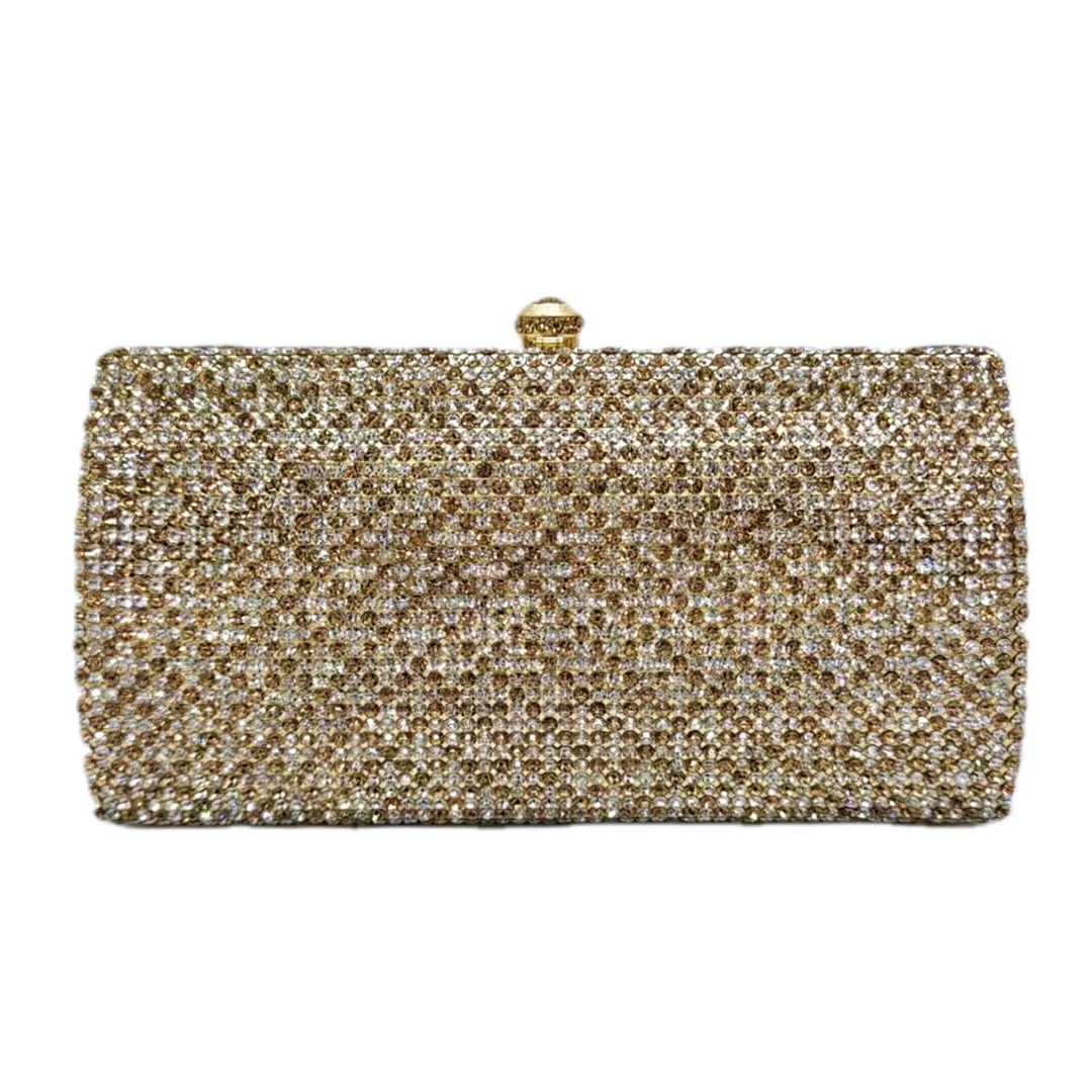 

Diamond-encrusted Dinner Bag Small Square Box Plaid Full Of Diamonds Wedding Dress Women's Bag Crystal Bolsos De Mujer Tendencia