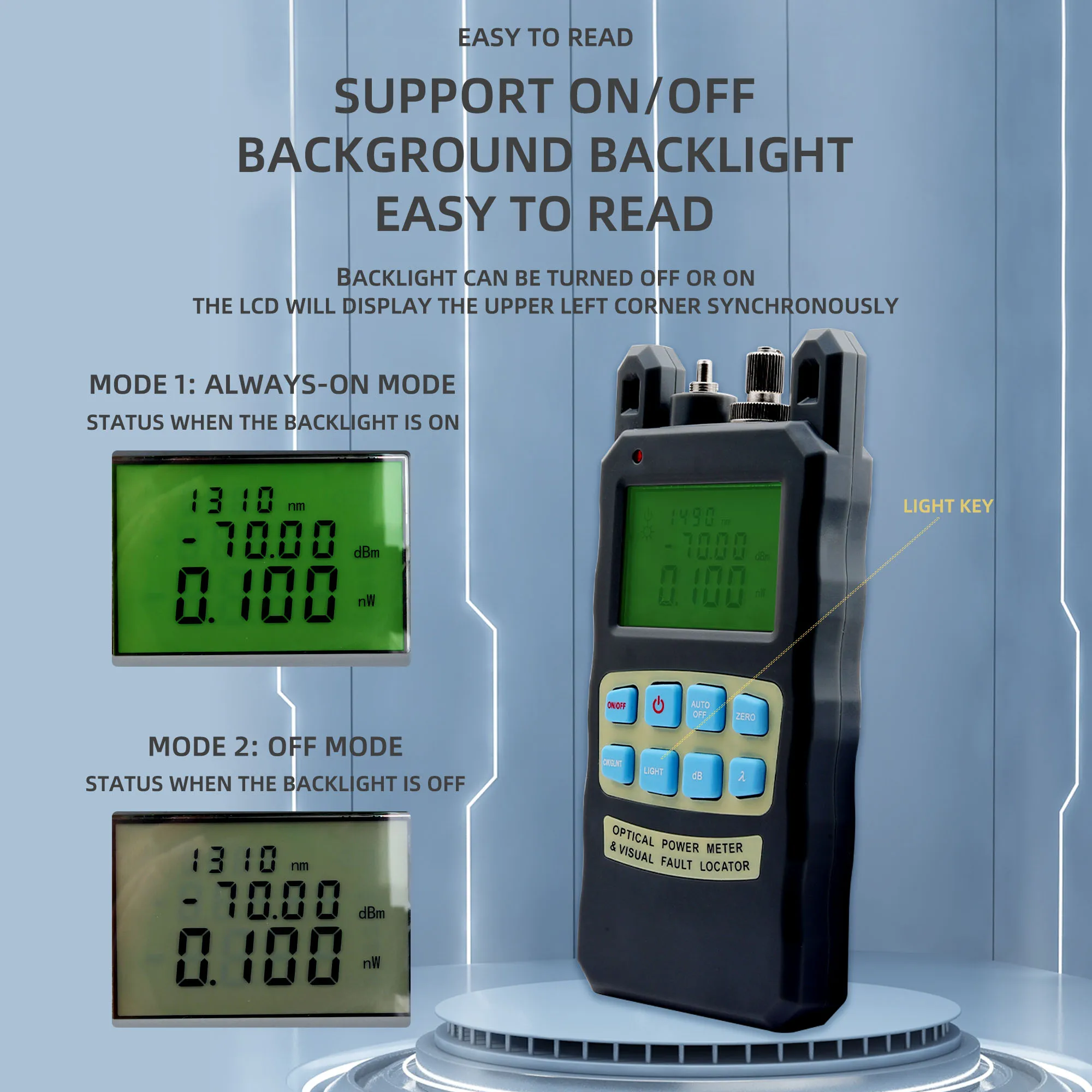 

KELUSHI All-IN-ONE Fiber Optical Power Meter -70 +10dBm 1/10mw Cable Tester Visual Fault Locator FTTH Tool