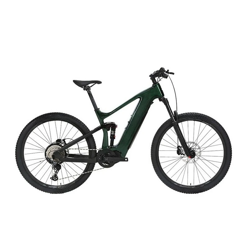 Lithium battery moped, mountain bike EM10 carbon fiber soft tail central motor assist bicycle double disc brake