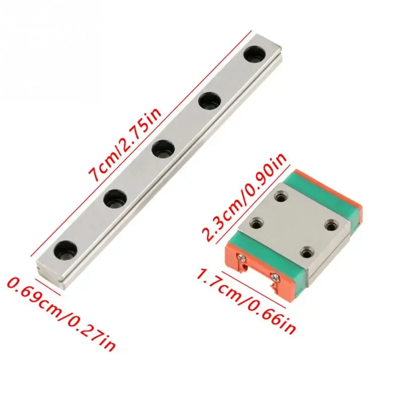 Linear Guide 40mm/55mm/70mm LWL7B Miniature Linear Rail Guide 7mm Width + Slide Block Tools LWL7B Block linear rail guide block