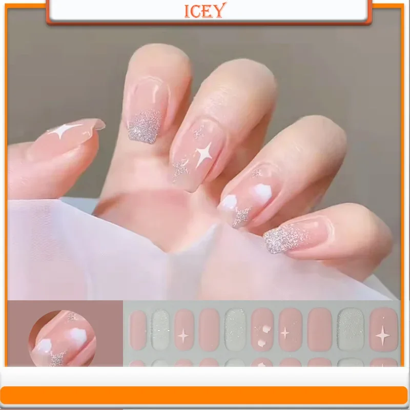 

Icey Beauty Bake Free Gel Nail Enhancement Ins Collection Nail Sticker Powder Blusher Nail Enhancement Sticker