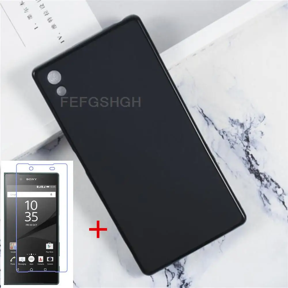 Anti-knock Soft TPU Phone Case For Sony Xperia Z5 Z 5 E6653 SOV32 E6603 501SO Silicone Caso Cover Bumper Tempered Glass