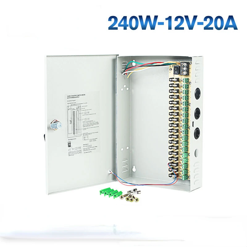 240W-12V-18ch 12v20a Gecentraliseerde Voeding Led Voeding, Één Divisie Meerdere Output Switch Voeding