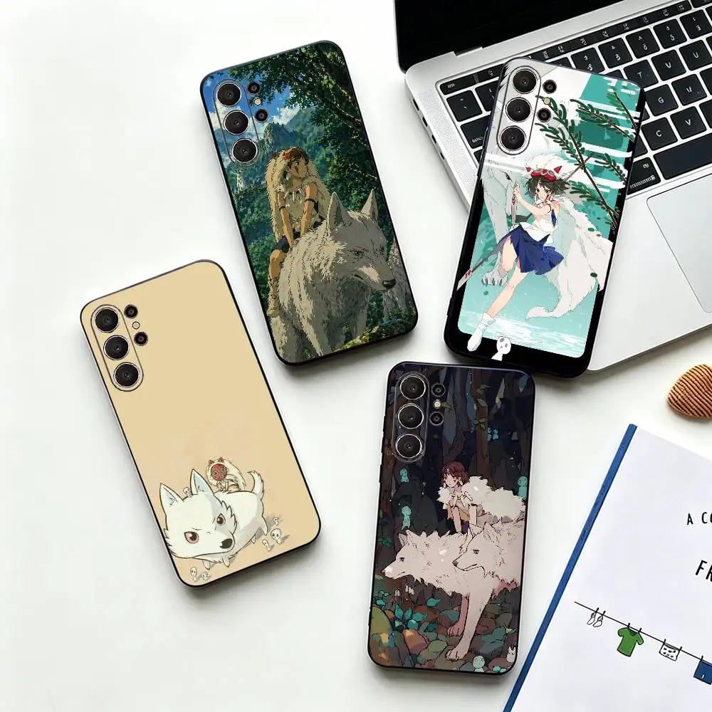 P-Princess- M- Mononoke--Anime  Black Soft Silicone Phone Case for Samsung Ultra S26, S24, S21, S22, S23, S30, Plus, Lite
